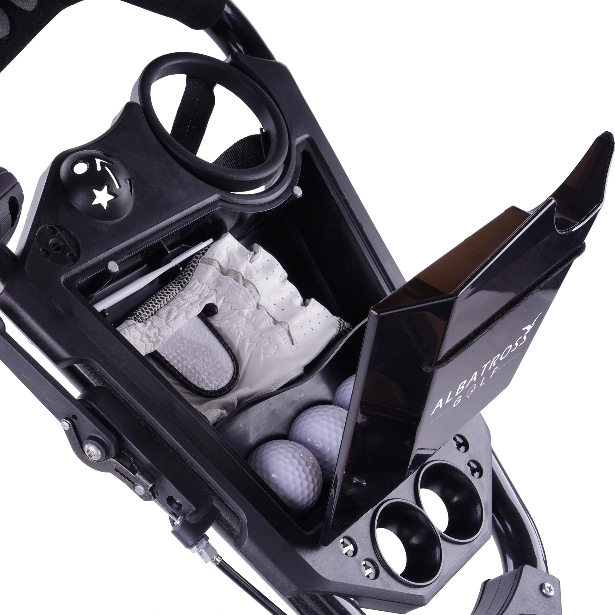 Lightweight Folding Golf Push Cart - Portable Walking Trolley with Golf Bag Holder | Perfect for Golf Courses, Driving Ranges & Outdoor Practice