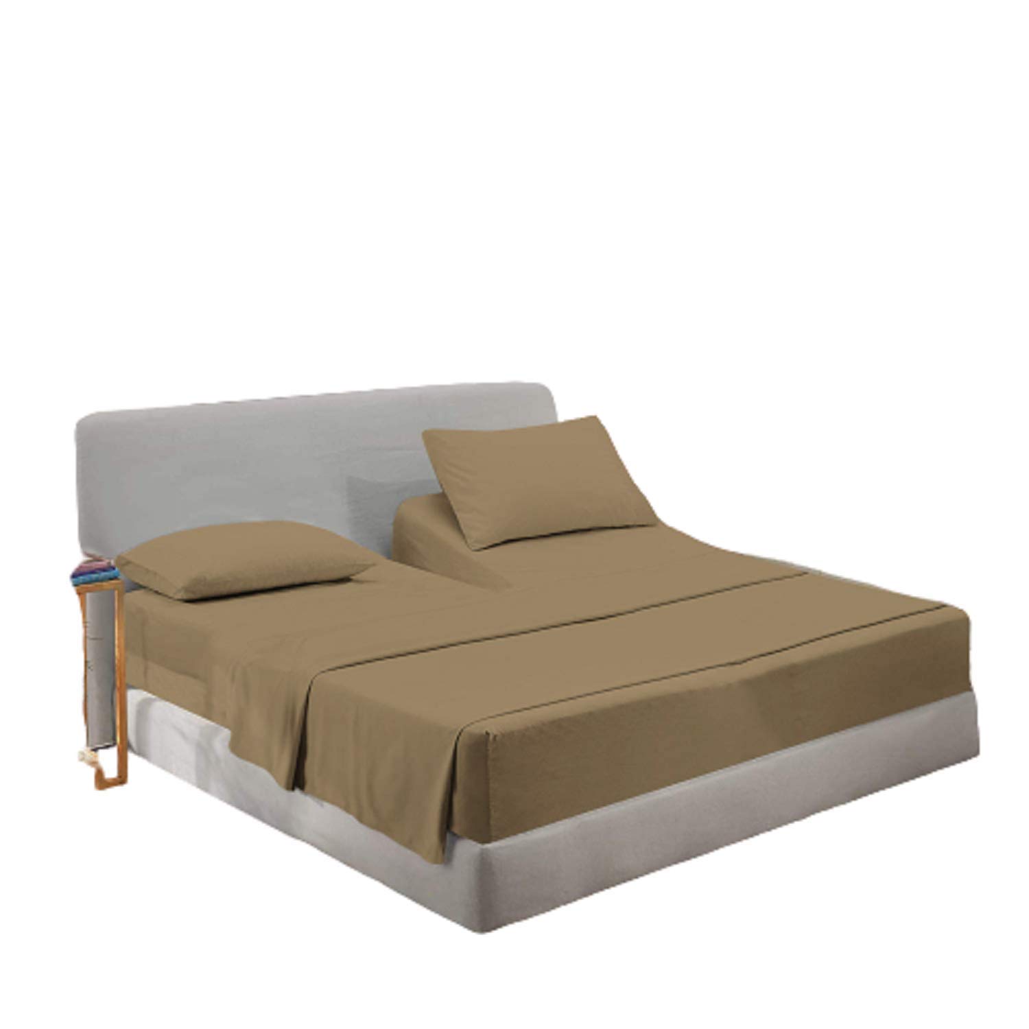Split King Sheets for Sleep Number Beds - 4 Piece Adjustable Deep Pocket Sheet Set (Fits Up to 16