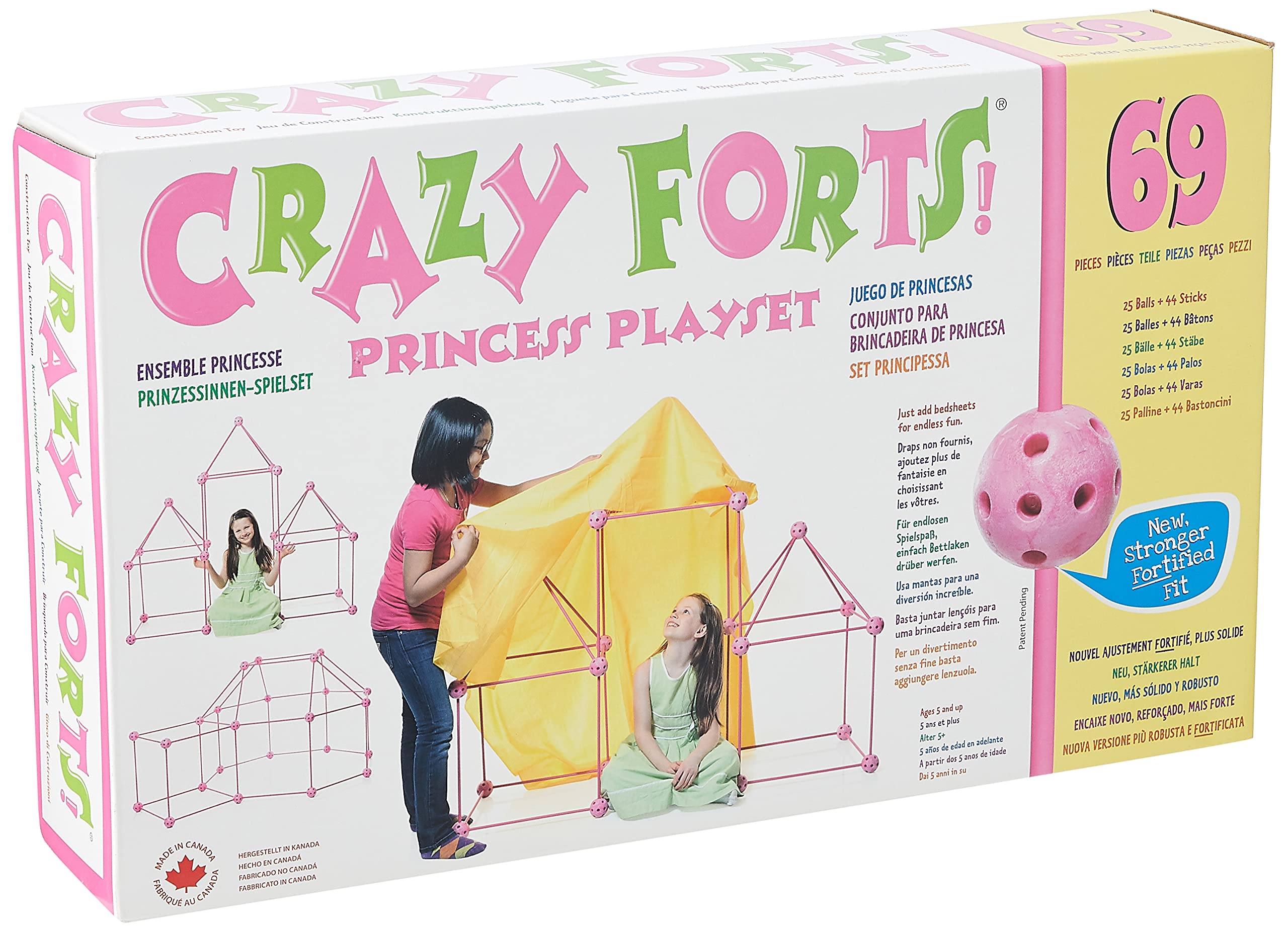 Everest Toys Crazy Forts Building Kit - Pink Creative Play Fort for Kids | Indoor & Outdoor Fun, Imaginative Play, STEM Learning