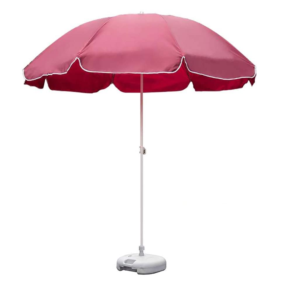 Premium 8.2ft/9.8ft Adjustable Beach Umbrella - Waterproof UV Protection Sun Shade Canopy for Outdoor Use in Garden, Lawn, Deck, Backyard & Pool | Perfect for Summer Relaxation, Picnics & Beach Days (Red, 2.5m)