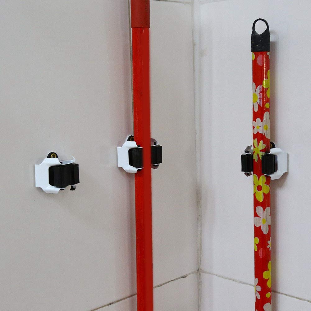 Keenso Heavy Duty Wall Mounted Mop and Broom Holder - 10 Pack Garage Storage Organizer for Brooms, Mops, Rakes, Shovels - Space Saving Tool Hanger for Closet, Laundry Room & Utility Storage