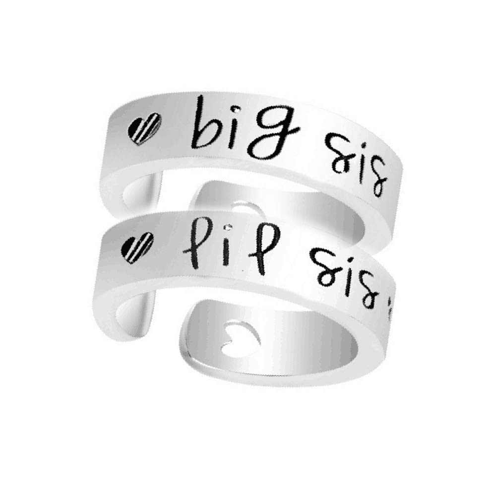 NextStone Sister Rings Set - 3pcs Stainless Steel Gift for Big Middle Little Sister - Perfect for Birthdays & Anniversaries