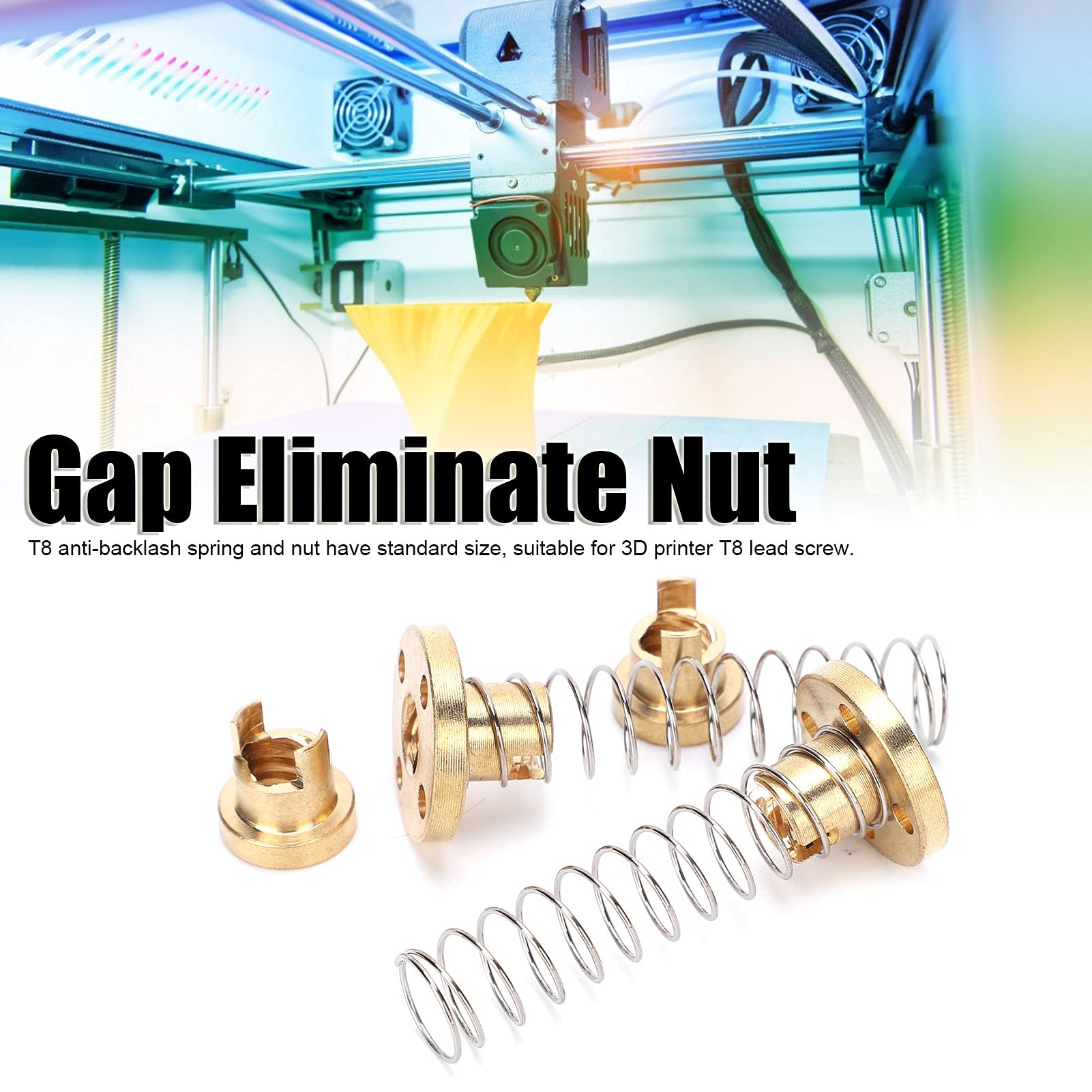 T8 Anti-Backlash Spring Nut - Precision Replacement for CNC Rolling Mills & 3D Printers | Household DIY & Industrial Use