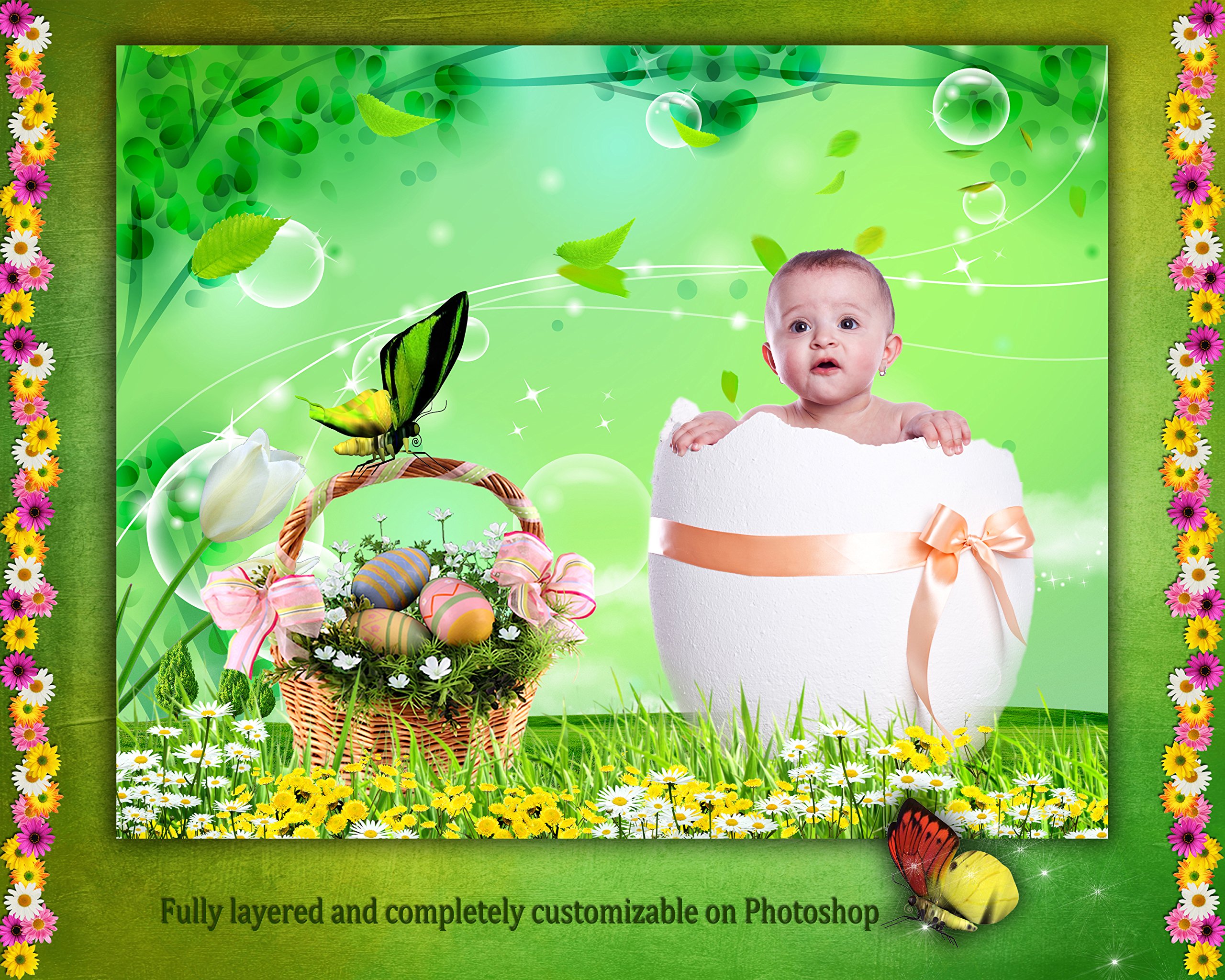 Easter Digital Backgrounds & Backdrops for Kids - Holiday Photography Props | Perfect for Easter Photo Shoots, Family Portraits, and Social Media Posts