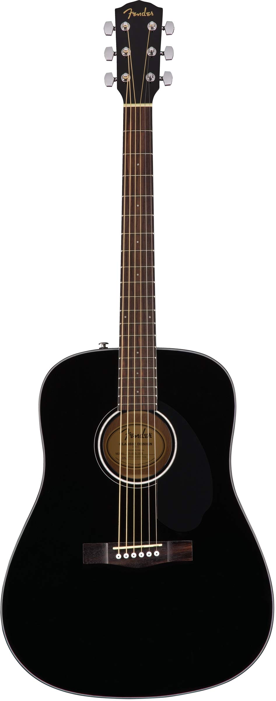 Fender CD-60S Solid Top Dreadnought Acoustic Guitar - Black with Hard Case, Tuner, Strap, Strings, Picks & Instructional DVD | Perfect for Beginners, Live Performances & Home Practice