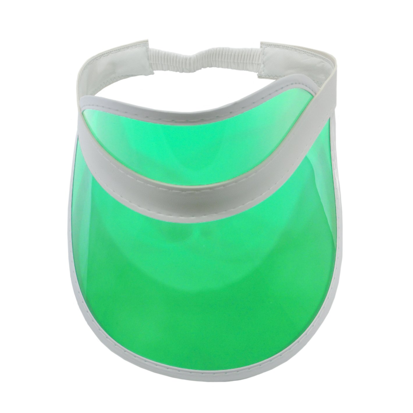 Retro Tennis Beach Plastic Sun Visor Hats - Pack of 50, Green, One Size Fits All - Perfect for Outdoor Sports, Beach Vacations & Summer Activities