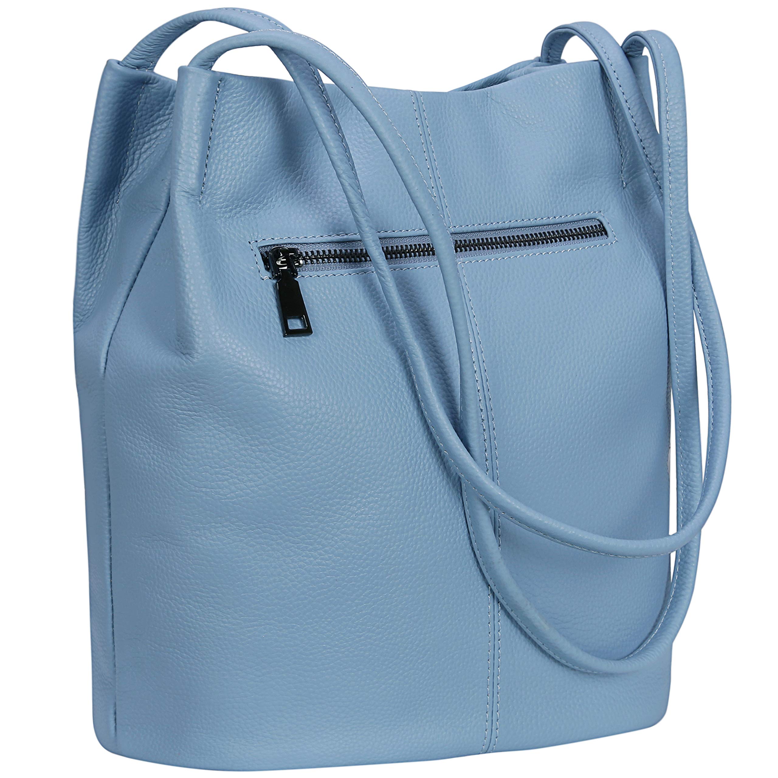 Genuine Leather Tote Bucket Bag for Women - Stylish Hobo Shoulder Purse & Handbag | Perfect for Work, Travel & Everyday Use