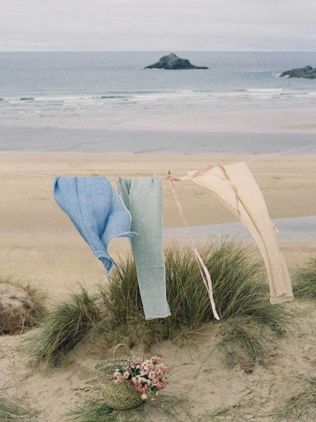 Stylish Linen Scarf - Indigo & Lemon Check Pattern - Perfect for Spring Outfits, Beach Cover-ups & Casual Elegance