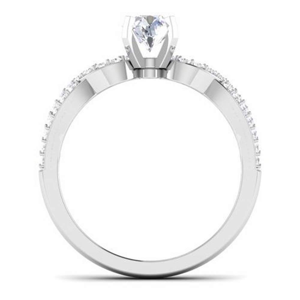 Twisted Infinity Engagement Ring for Women - 1.25ct Round Moissanite Wedding Band, Platinum Plated Silver Anniversary Promise Ring - Perfect for Proposals, Weddings & Romantic Gifts