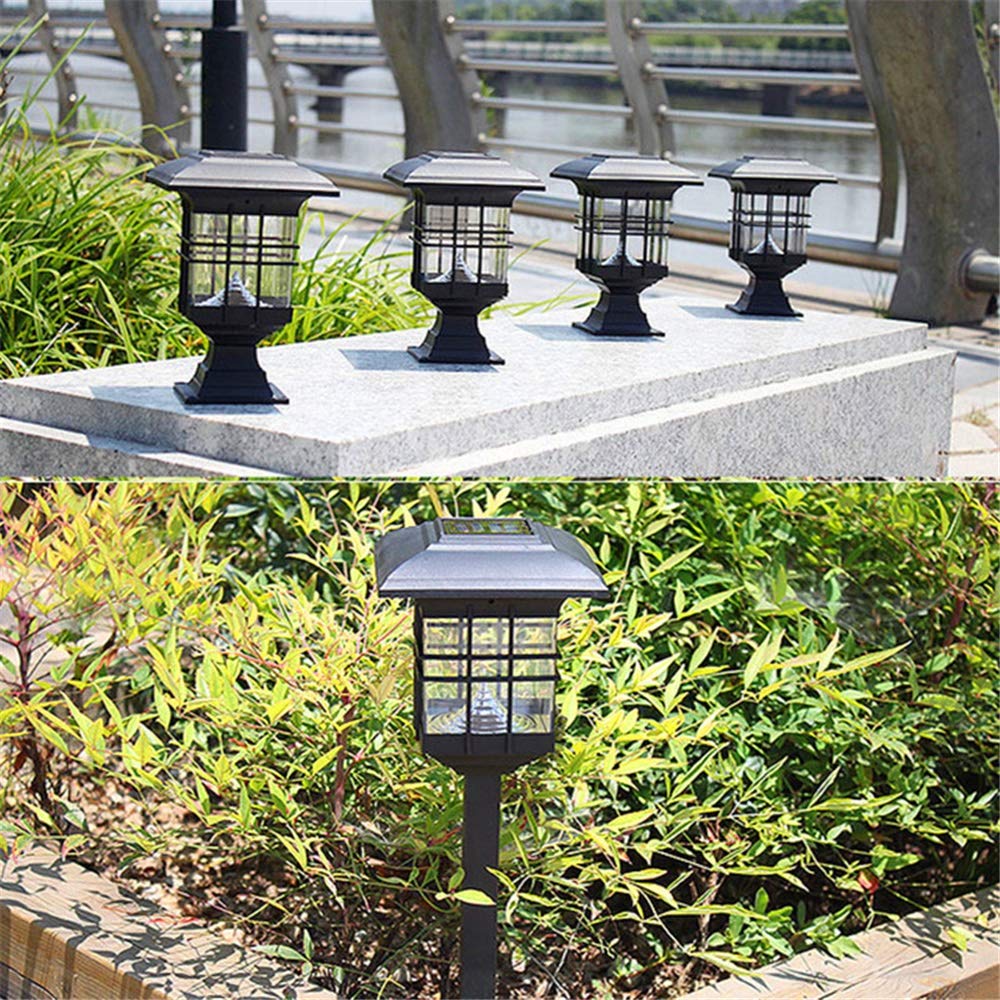 Solar LED Column Lights Outdoor Waterproof - Decorative Garden Wall Lamp for Lawn, Fence, Villa & Street Lighting - Dual-Use White Solar Post Cap Lights for Patio, Pathway & Landscape Decor