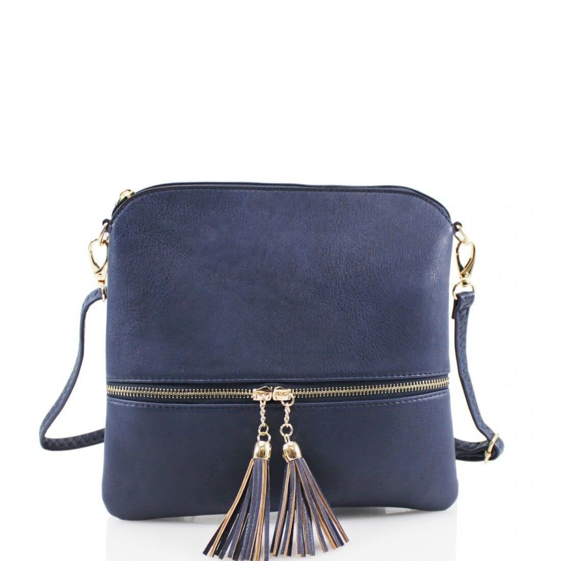 Jamie Bags Mini Crossbody Bags for Women - Genuine Leather Phone Purse with Adjustable Long Strap, Multipurpose Ladies Handbag & Shoulder Bag with Tassel - Perfect for Daily Use, Travel, and Parties