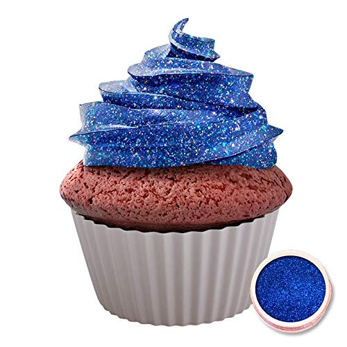Royal Blue Cake Glitter Dust - Edible Sparkle Powder for Cake Decorating, Cupcakes, Cookies, Cake Pops & Chocolate Covered Strawberries | Perfect for Birthday Parties, Wedding Cakes & Baking Projects