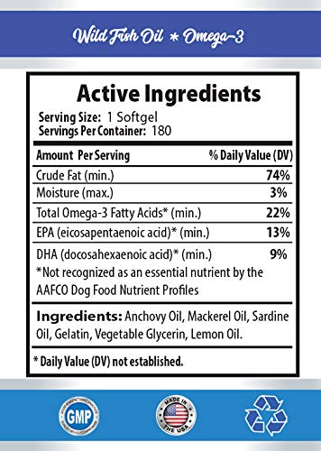Premium Omega 3 Fatty Acid Supplement for Dogs - Advanced Skin & Coat Formula with Essential Fatty Acids - Supports Healthy Skin, Reduces Itching & Mites - Natural Dog Skin Care Supplement (180 Softgels) - Perfect for Daily Nutrition & Allergy Relief