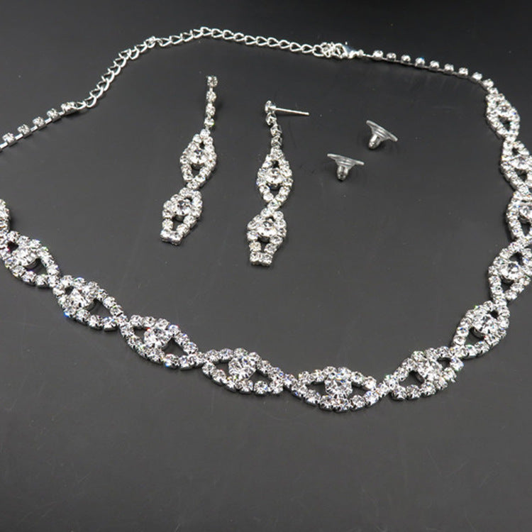 2-Piece Elegant Jewelry Set for Brides - Fashionable Electroplated Alloy Wedding Jewelry - Factory Direct - Perfect for Weddings, Prom & Special Occasions