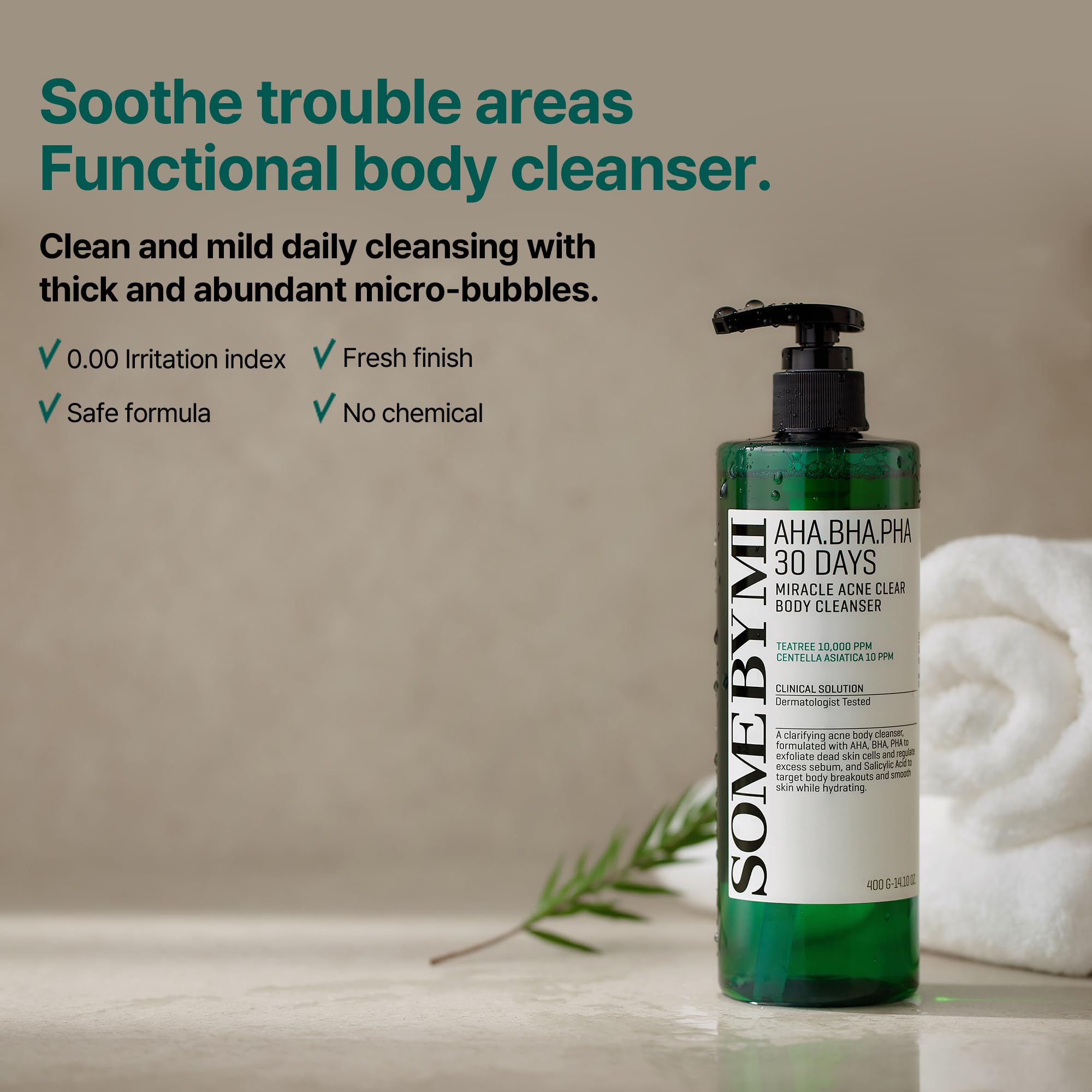 SOME BY MI AHA BHA PHA 30 Days Miracle Acne Clear Body Wash & Beta-Panthenol Repair Body Cream Set - Korean Skincare for Acne-Prone Skin, Exfoliating & Hydrating Body Care for Daily Shower & Post-Workout Routine