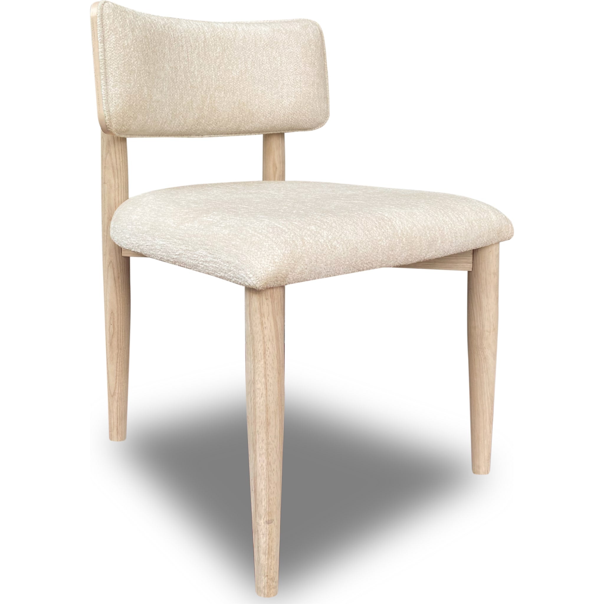 Zinnia Wood Back Dining Chair - White Sand & Dune Chenille Upholstery | Comfortable Modern Kitchen & Dining Room Furniture for Home Decor