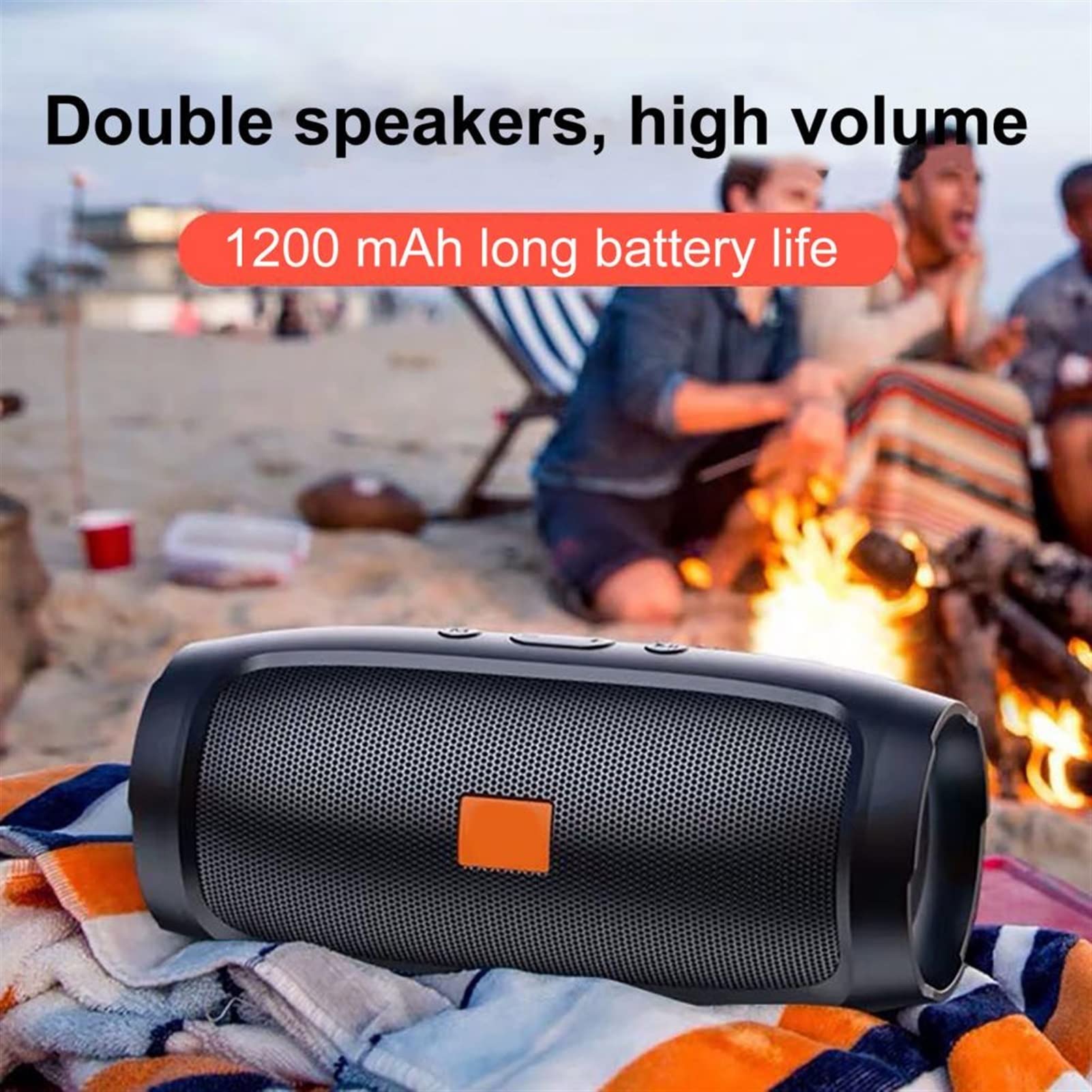 NOALED Portable Bluetooth Speaker with Heavy Bass - Wireless Soundbar, Subwoofer, Loudspeaker for Computer, Desktop - Supports AUX, TF Card, FM Radio - Green    Perfect for Home Office, Gaming, Music Streaming & Outdoor Parties - Crystal Clear Stereo Sound & Deep Bass Experience