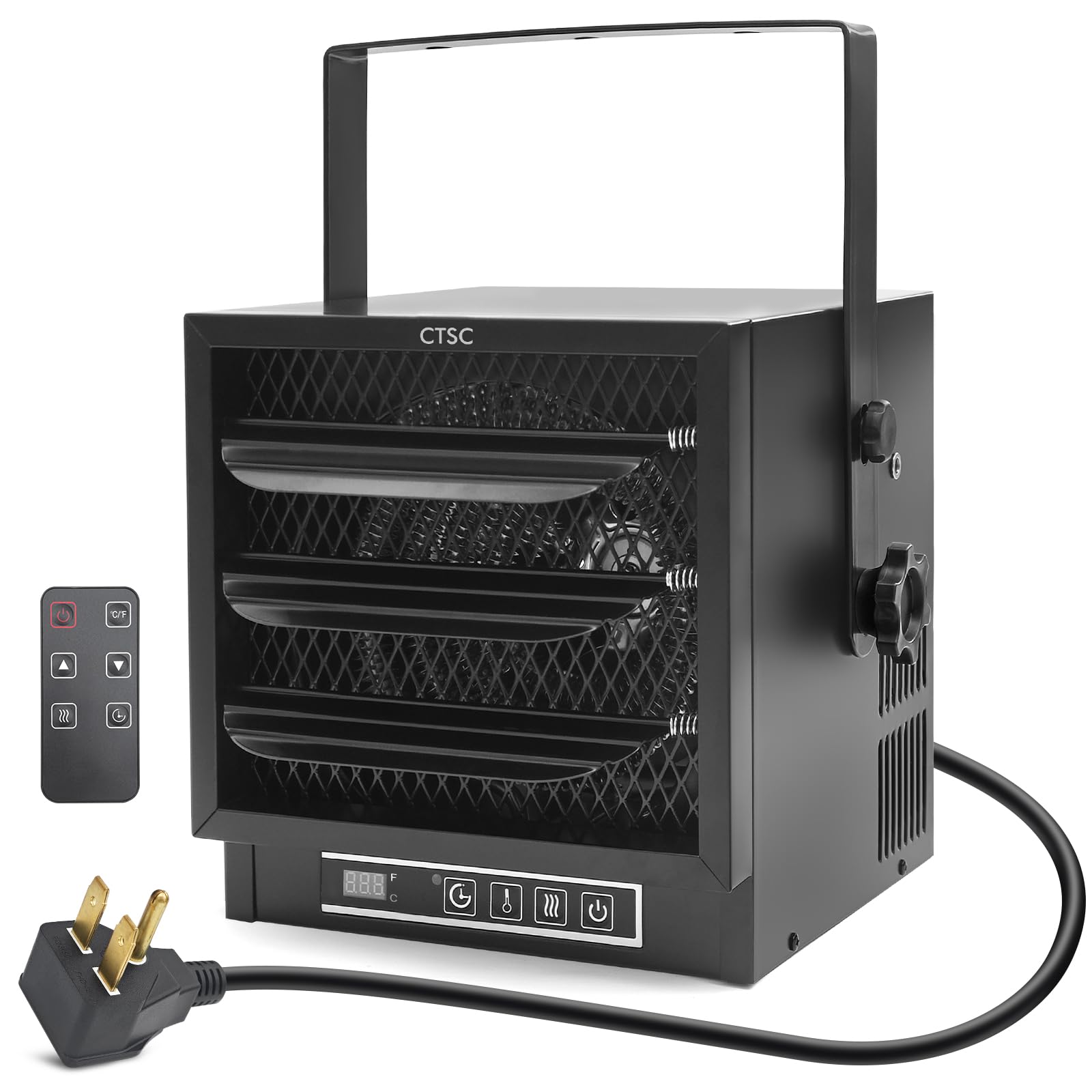 4800W Electric Garage Heater with Thermostat & Remote Control - 240V 30A Fan-Forced Workshop Heater, 8-Hour Timer, ETL Certified - Perfect for Garages, Warehouses, and Large Workspaces