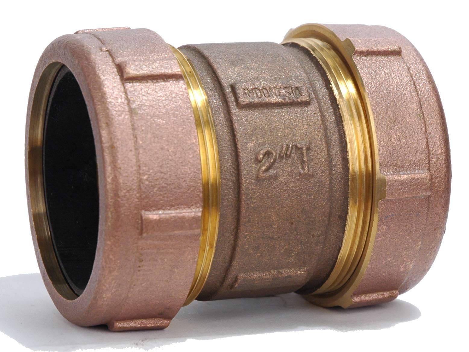 2-Inch Brass Moody Compression Coupling for Iron Pipe - Durable Plumbing Fitting for Water, Gas & HVAC Systems - Perfect for Home Repairs & Industrial Applications
