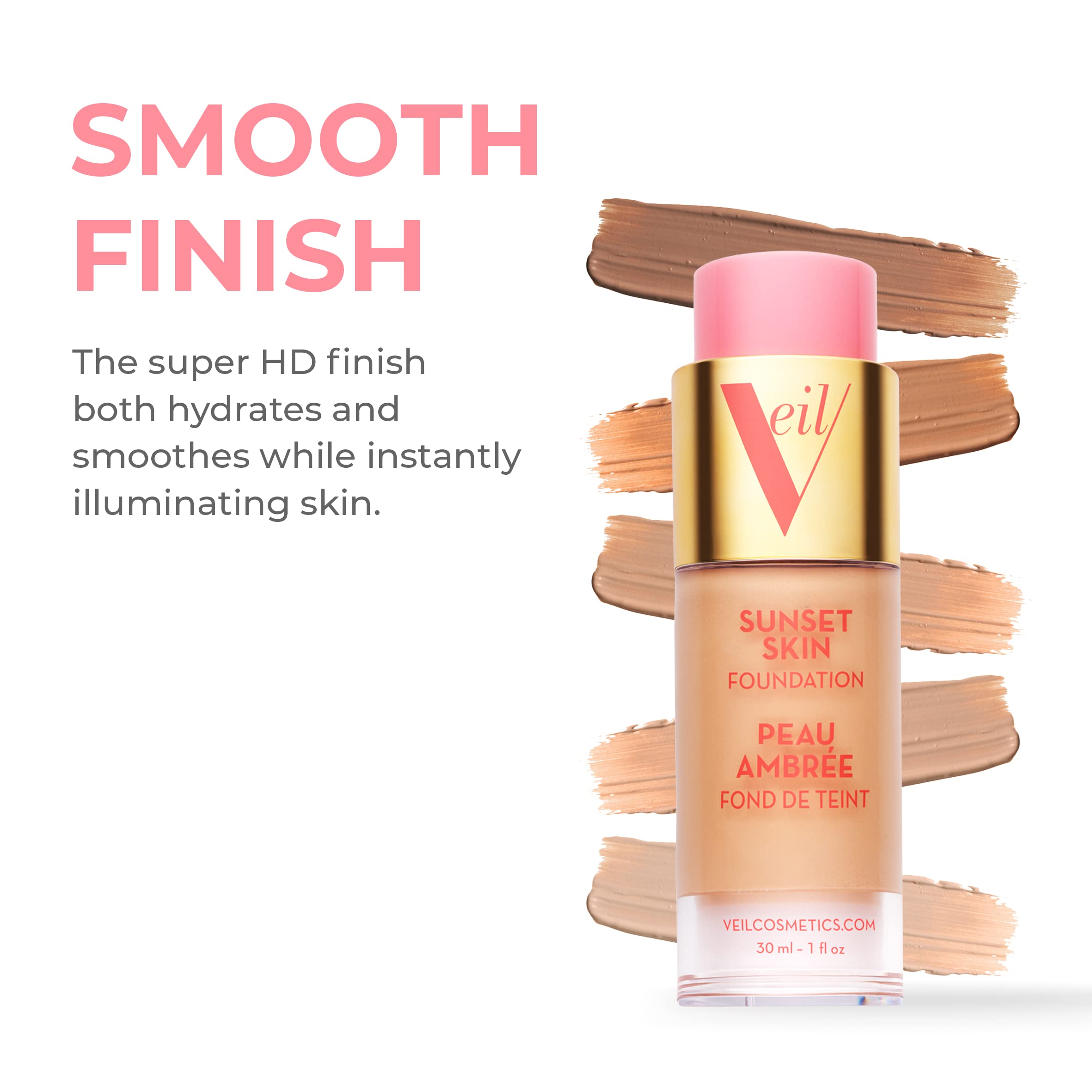 Veil Cosmetics Complexion Fix Concealer & Sunset Skin Liquid Foundation Shade 3P - Oil-Free, Lightweight, Buildable Coverage | Vegan, Cruelty-Free, Paraben-Free, Fragrance-Free Makeup | Perfect for Everyday Wear, Date Night & Professional Looks