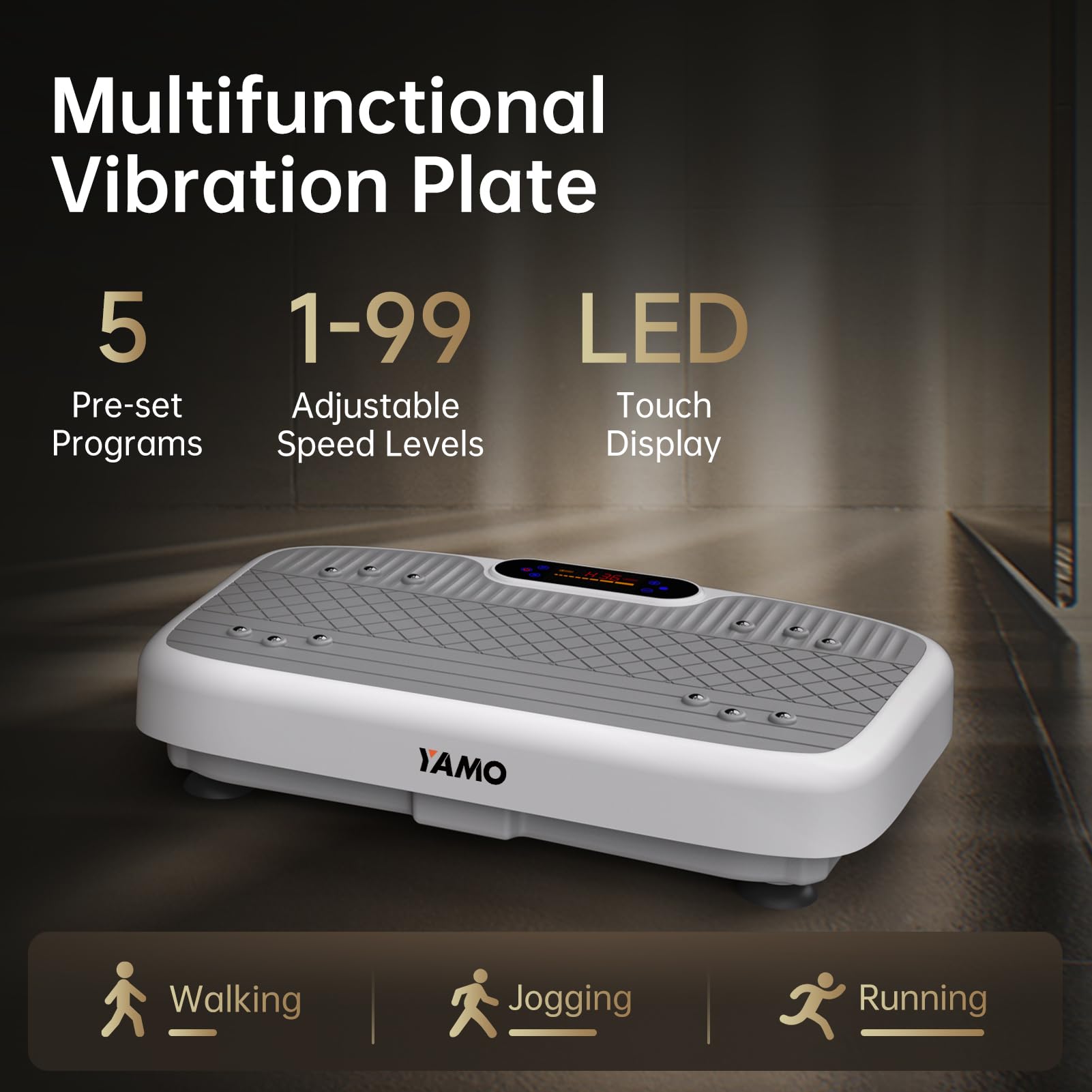 YAMO Vibration Plate Exercise Machine - Full Body Workout Platform with Remote Control for Weight Loss, Muscle Toning & Wellness | Home Gym Equipment for Fitness & Recovery