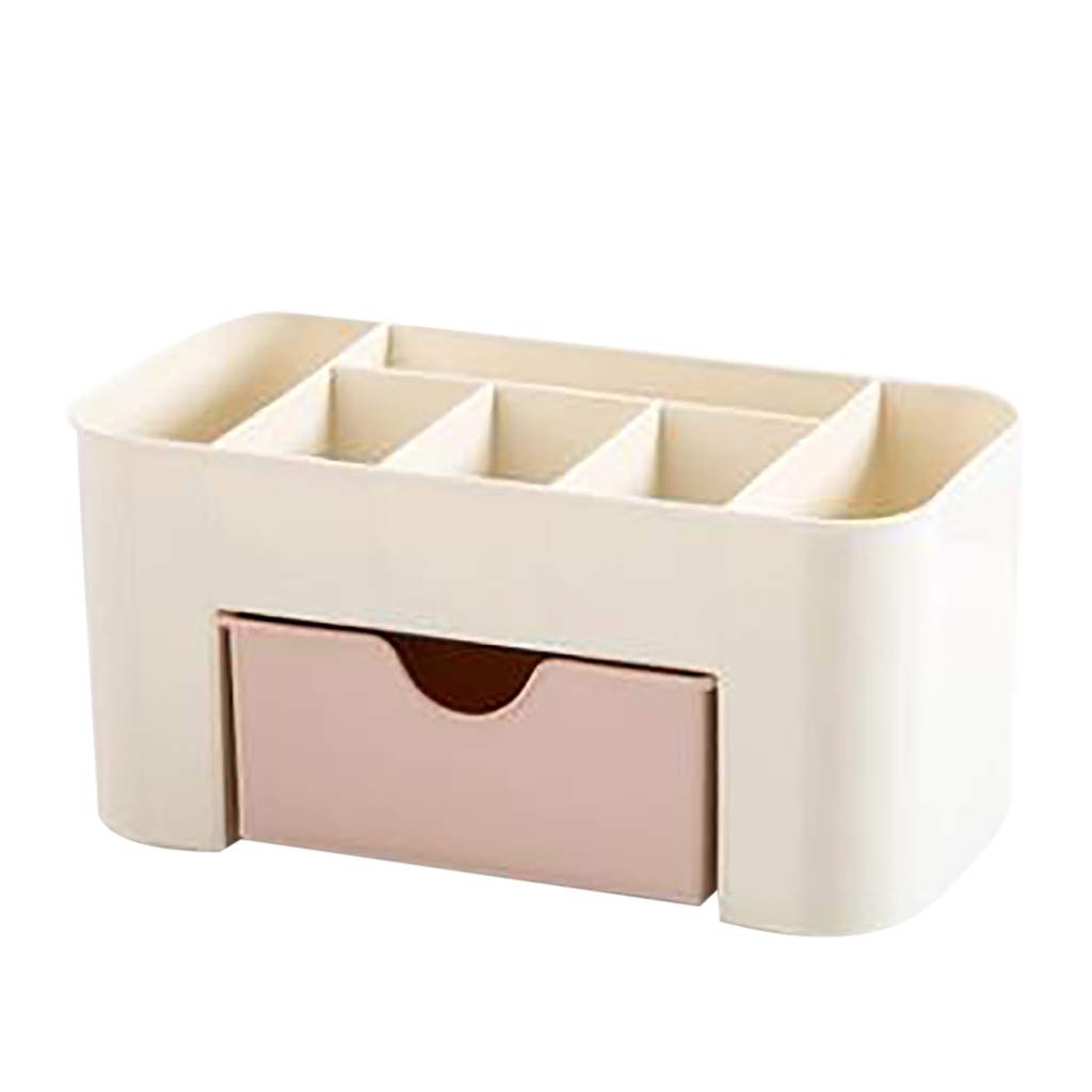 Gallity Plastic Desktop Storage Box with 3 Drawers - Pink Office Organizer for Cosmetics, Jewelry, Makeup, Toiletries & Craft Supplies | Perfect for Home, Office & Vanity Desk Organization