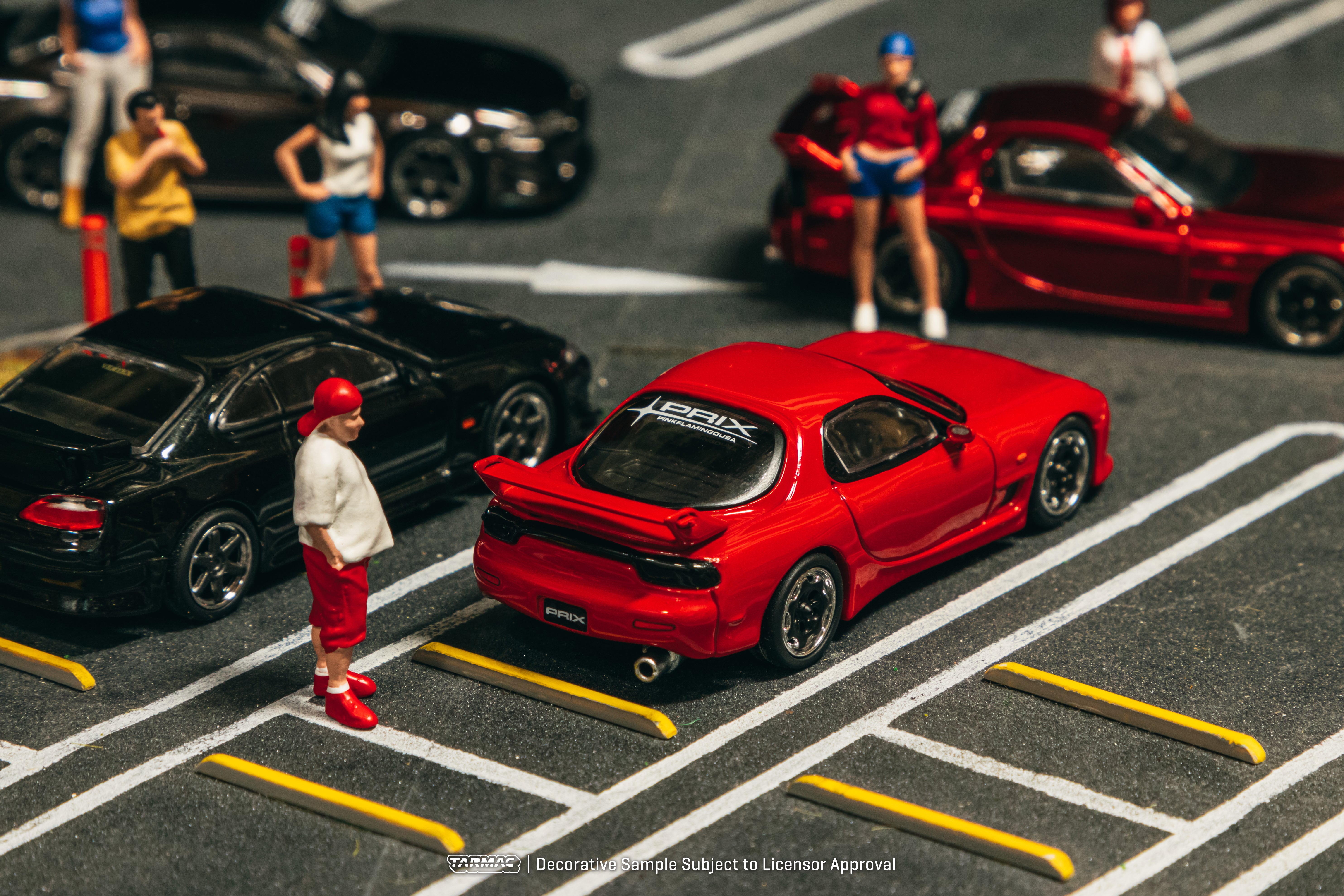 Tarmac Works X PRIX 1/64 Scale Mazda RX-7 FD3S Mazdaspeed A-Spec Diecast Model Car - Collectible Miniature for Racing Fans & Display Shelf