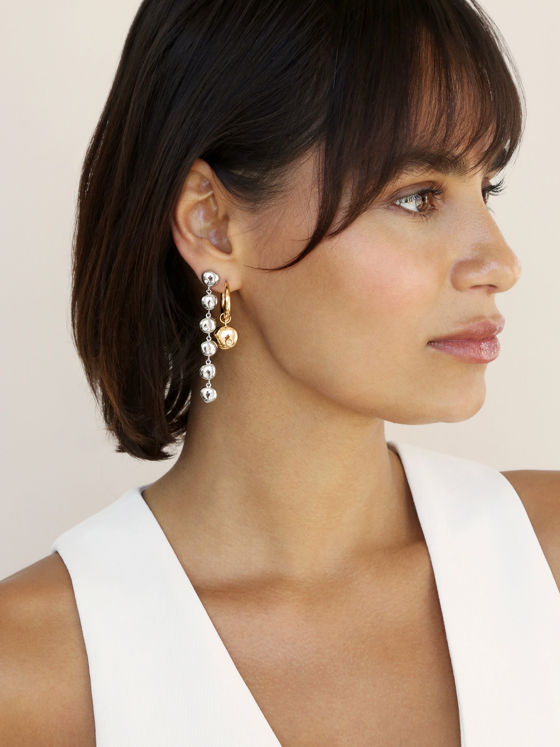 Polished Pebble Linear Dangle Earrings for Women - Minimalist Stone Drop Earrings - Perfect for Office, Date Night & Special Occasions