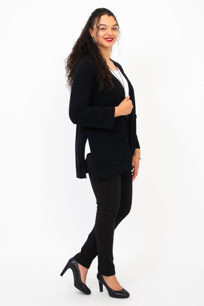Black Cotton Dallas Cardigan for Women - Cozy & Stylish Knit Sweater for Fall & Winter Outfits