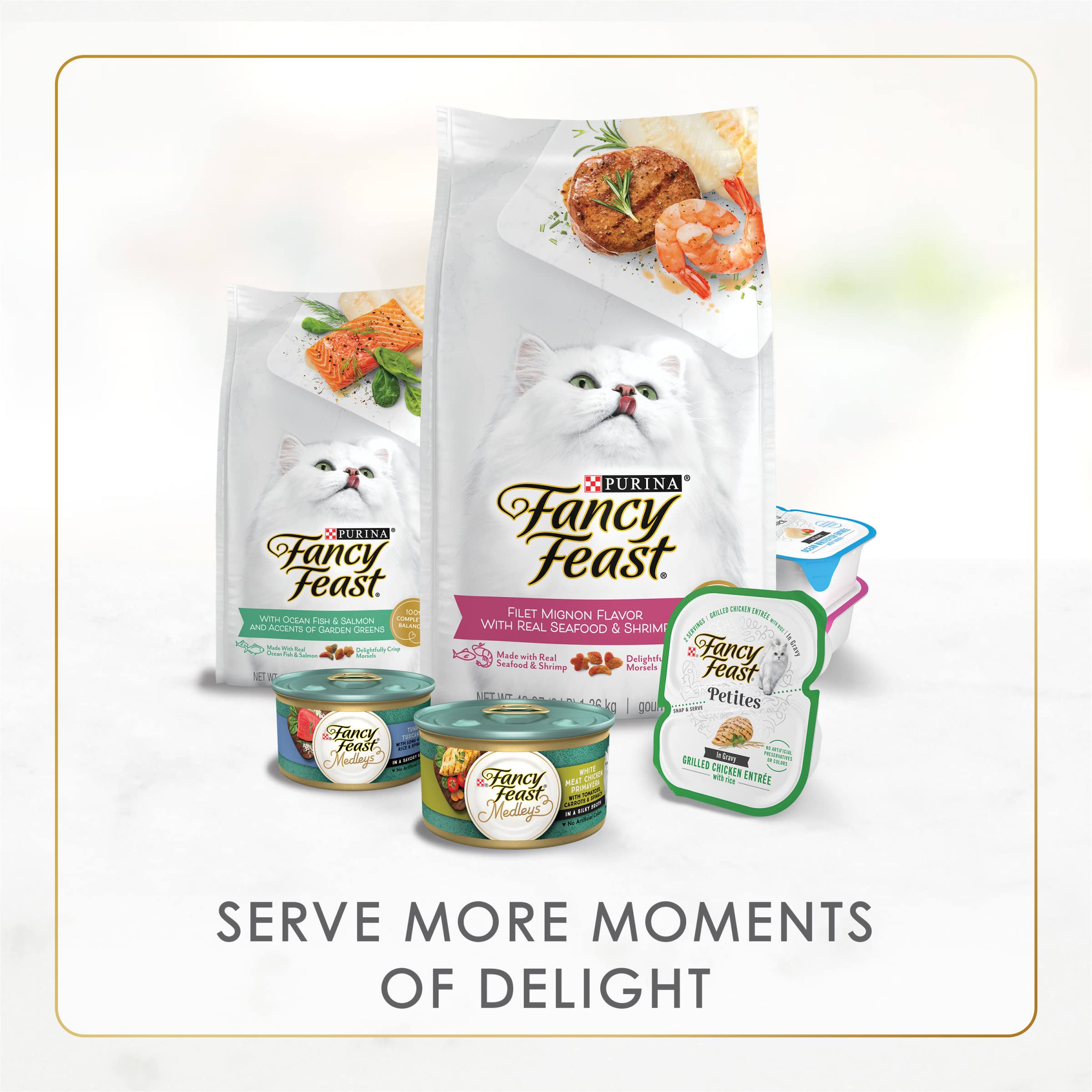 Purina Fancy Feast Grain Free Wet Cat Food - Seafood Pate Variety Pack (24 Cans, 3oz Each) | High Protein, Natural Ingredients for Adult Cats | Perfect for Mealtime, Travel & Feeding Picky Eaters