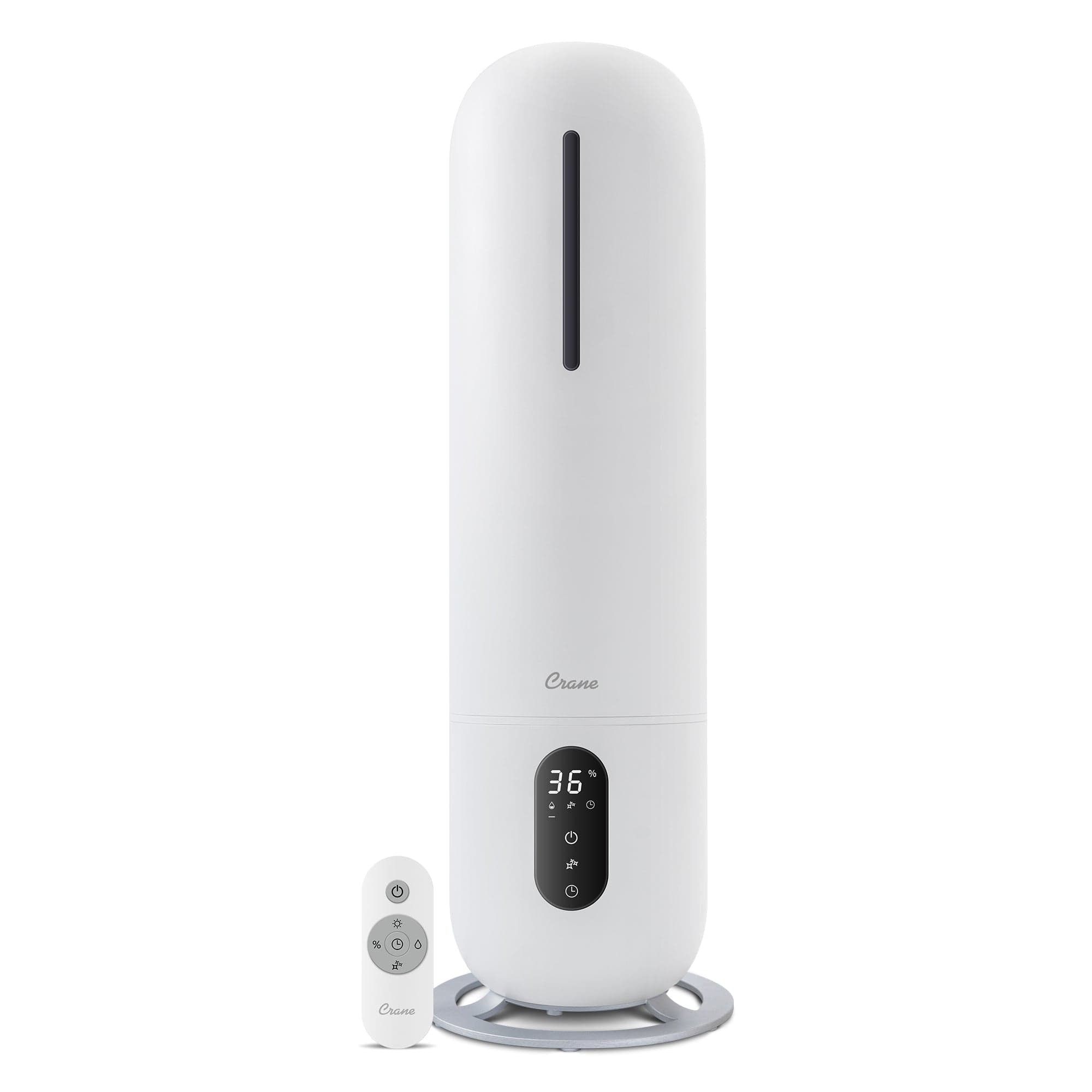 2 Gallon Tower Humidifier with UV Light - Quiet Ultrasonic Cool Mist for Large Rooms, Bedroom & Office - BPA-Free Air Moisturizer for Dry Skin, Allergies & Better Sleep