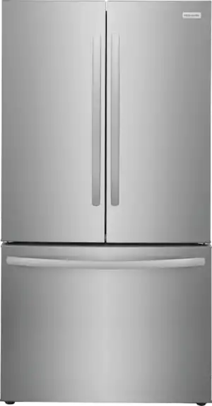 Frigidaire 23.3 Cu. Ft. Counter Depth French Door Refrigerator with LED Lighting - Stainless Steel FRFG232LAF - Perfect for Modern Kitchens & Open Floor Plans