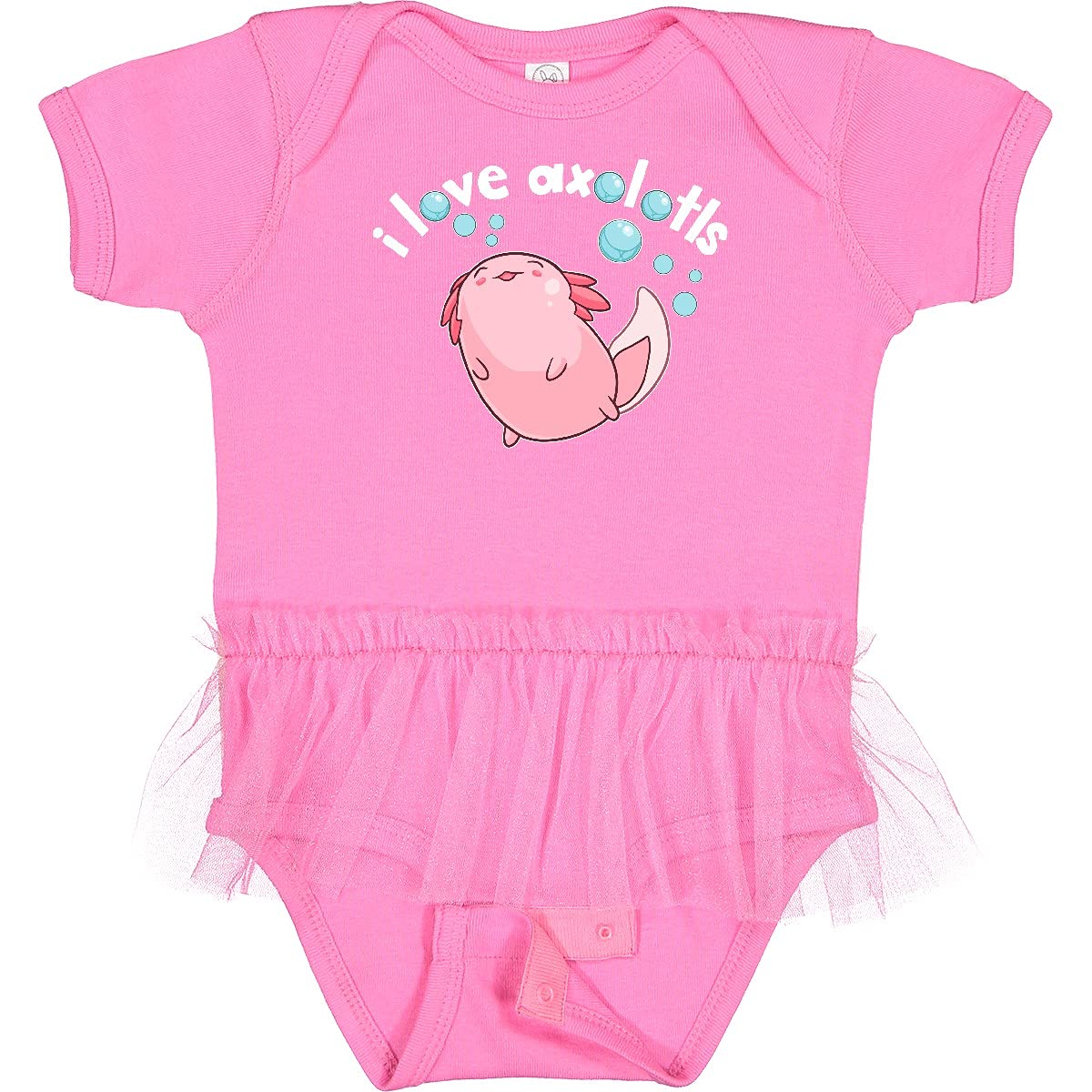 Inktastic Cute Axolotl with Bubbles Baby Tutu Bodysuit - Soft Cotton Infant Onesie for Newborns & Toddlers - Perfect for Birthday Parties, Photo Shoots & Casual Outings