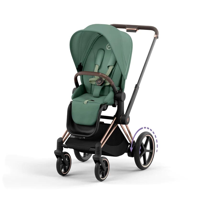 Cybex ePriam 2 Complete Stroller - Rose Gold & Brown Luxury Baby Stroller with All-Wheel Suspension | Perfect for Urban Travel, Shopping & Family Outings