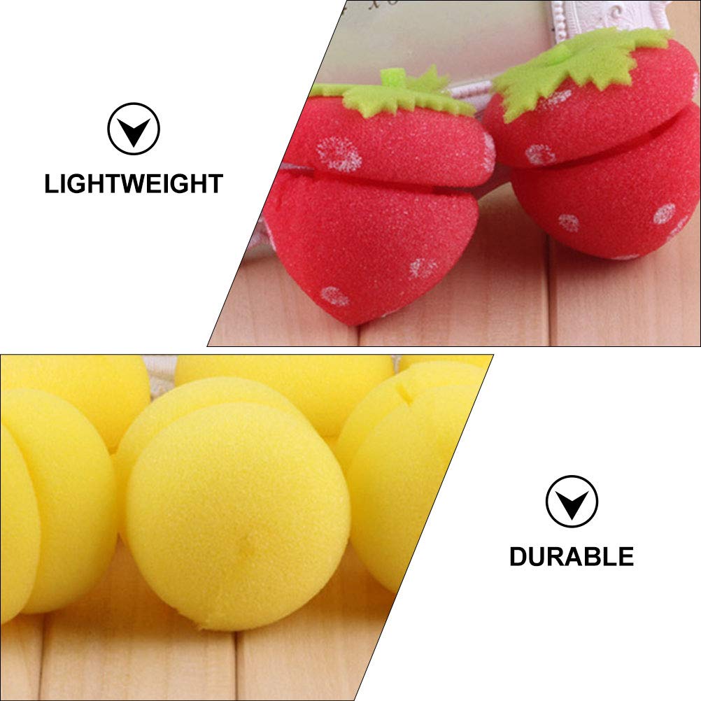 18Pcs Soft Sponge Hair Rollers for Long Hair - Foam Curlers with Heat Resistant Design, Strawberry Wave Curl Sponge Rollers for Salon-Quality Styling at Home - Perfect for Daily Use, Parties, and Special Occasions