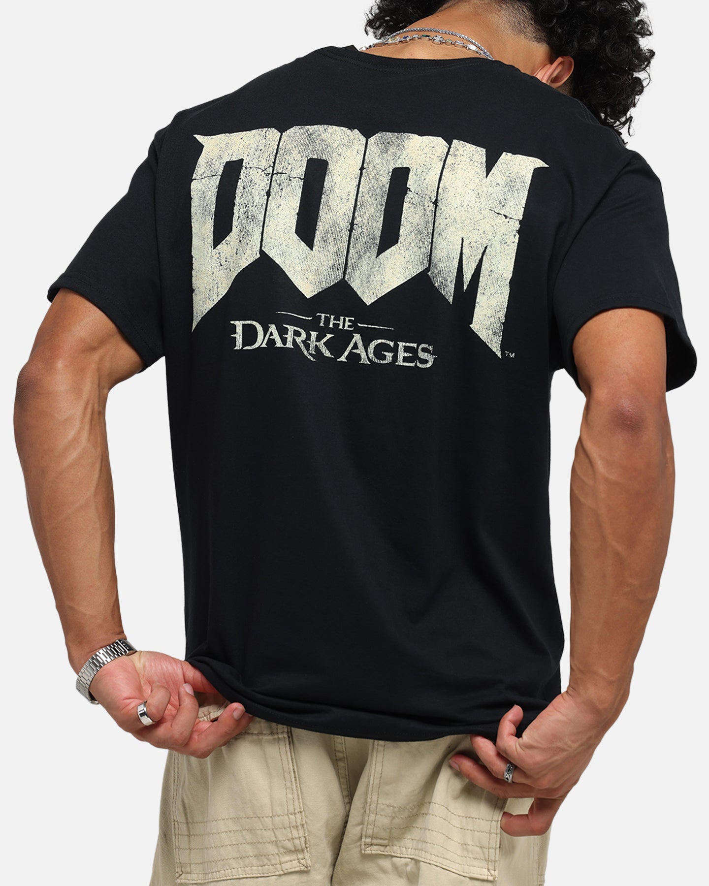 73 Studio X Doom Dark Ages Graphic T-Shirt for Men - Black Cotton Tee for Gaming, Cosplay & Casual Wear