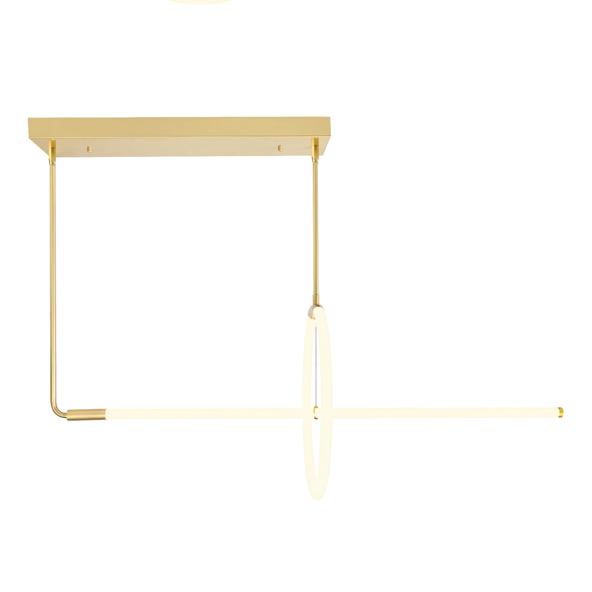 CWI Lighting Hoops 2-Light Modern LED Chandelier in Satin Gold - Sleek Metal Fixture for Dining Room, Living Room, or Bedroom Ceiling Lighting