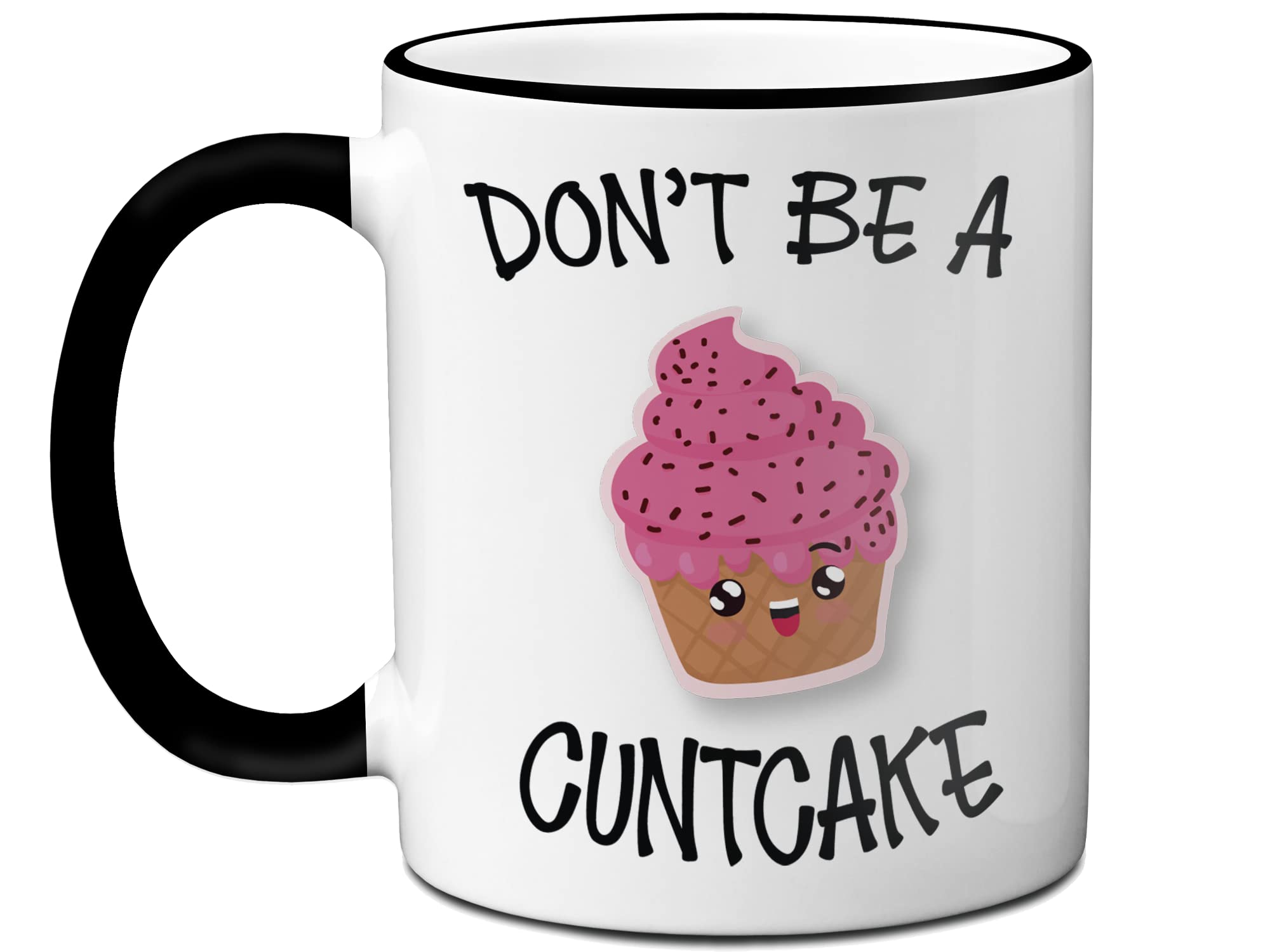 Funny 'Don't Be a Cuntcake' Coffee Mug - 11oz Black Handle Ceramic Cup with Sarcastic Humor - Perfect Gift for Women, Coworkers, Best Friends & Sisters - Great for Birthdays, Office Pranks & Adult Humor Gifts