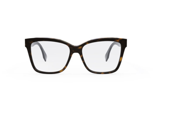 FENDI O'LOCK FE50025I 052 Dark Havana Square Women's Eyeglasses - Stylish Designer Glasses for Women, Perfect for Work, Reading & Fashion Accessories