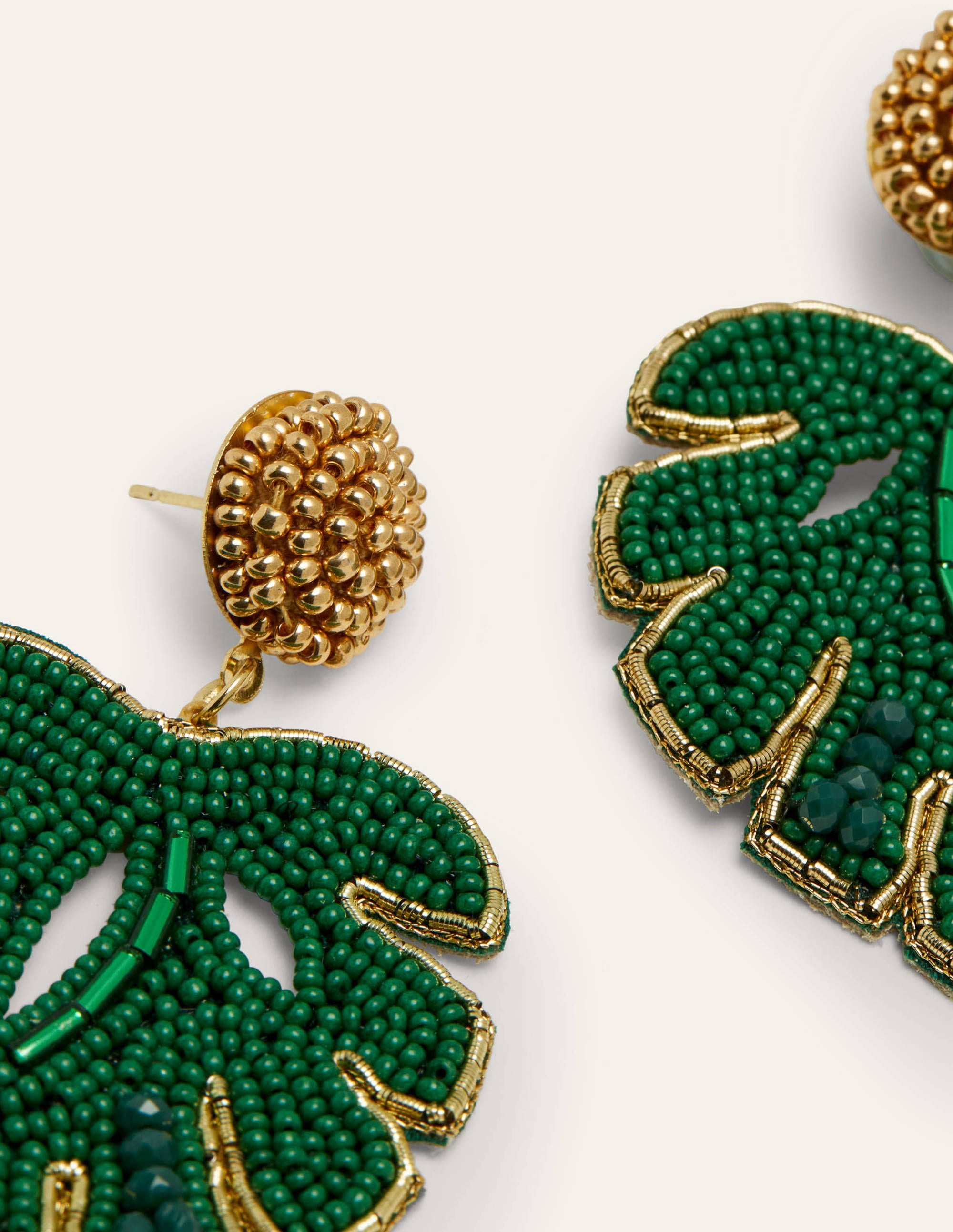 Handmade Beaded Leaf Earrings for Women - Bohemian Style Dangle Earrings for Party, Wedding & Everyday Wear
