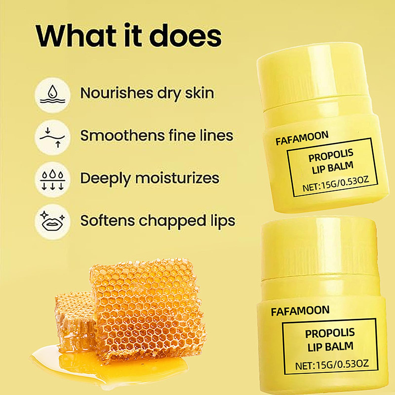 2PCS Honey Lip Butter - Beeswax & Vitamin E Lip Balm for Hydration & Repair | Korean Lip Care for Daily Moisture