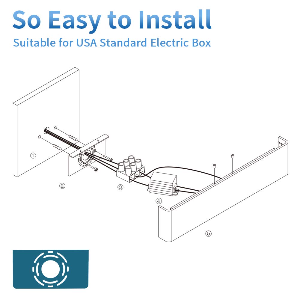 Aipsun 15.8 Inch Modern Black LED Vanity Light with Up and Down Lighting - 5000K White Light for Bathroom Wall Fixtures | Perfect for Makeup, Shaving & Spa-Style Ambiance