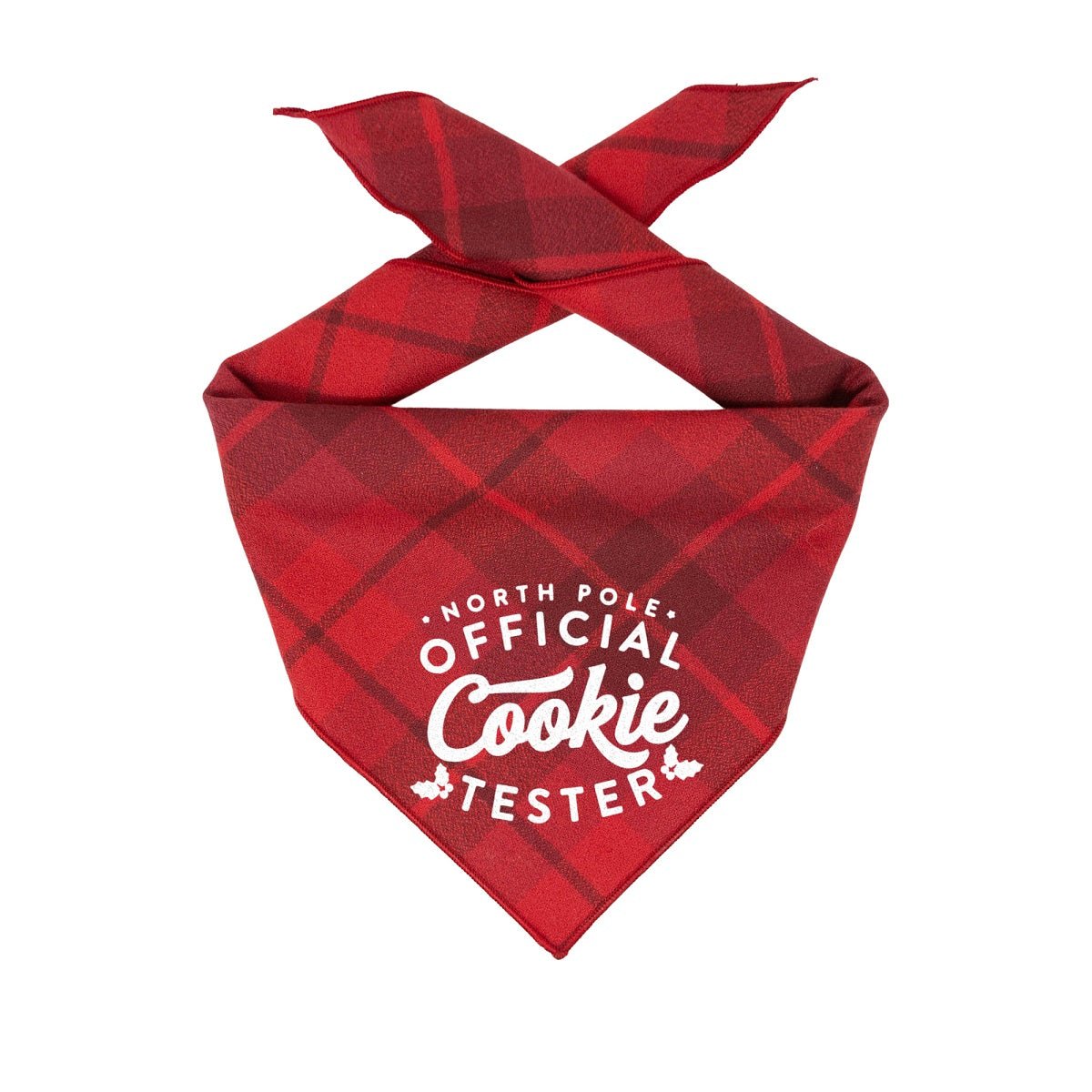 Red Holiday Dog Bandana for Christmas Cookies Testing - Festive Pet Accessory for Baking & Holiday Photos