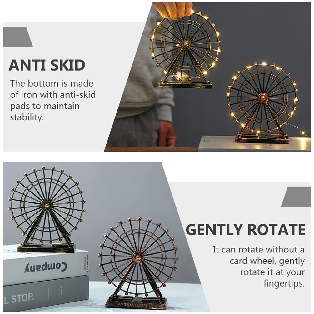 FOMIYES Windmill Decor Ferris Wheel Table Lamp - Modern Small Desk Lamp & Romantic Bedside Night Light for Bedroom, Living Room, Office - Unique Home Decor Accent Lighting for Cozy Ambiance