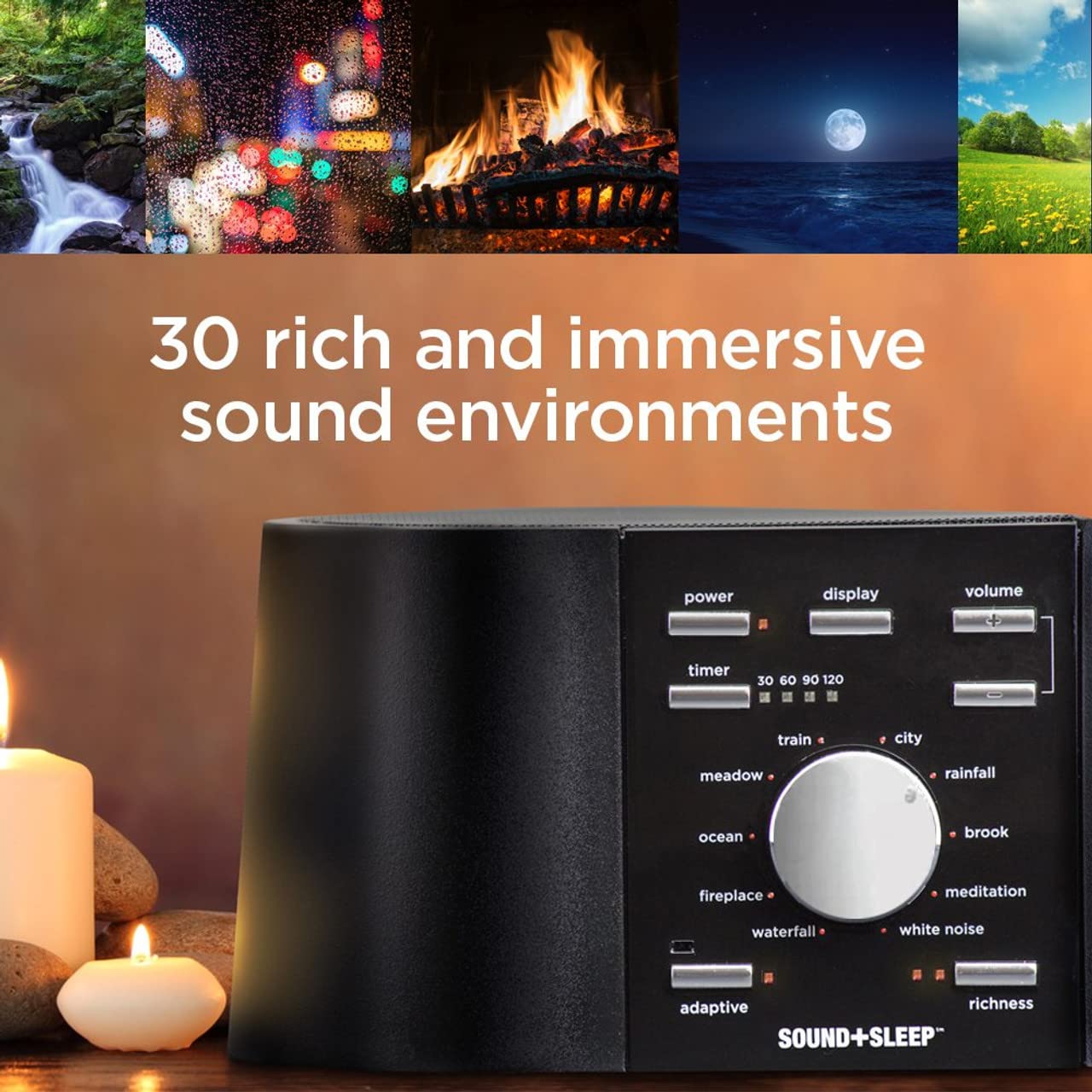 Premium Sound+Sleep High Fidelity White Noise Machine - 30 Non-Looping Nature Sounds & Adaptive Sound Technology with Sleep Timer - Classic Black (Renewed) - Perfect for Baby Nursery, Office Focus & Deep Sleep Therapy