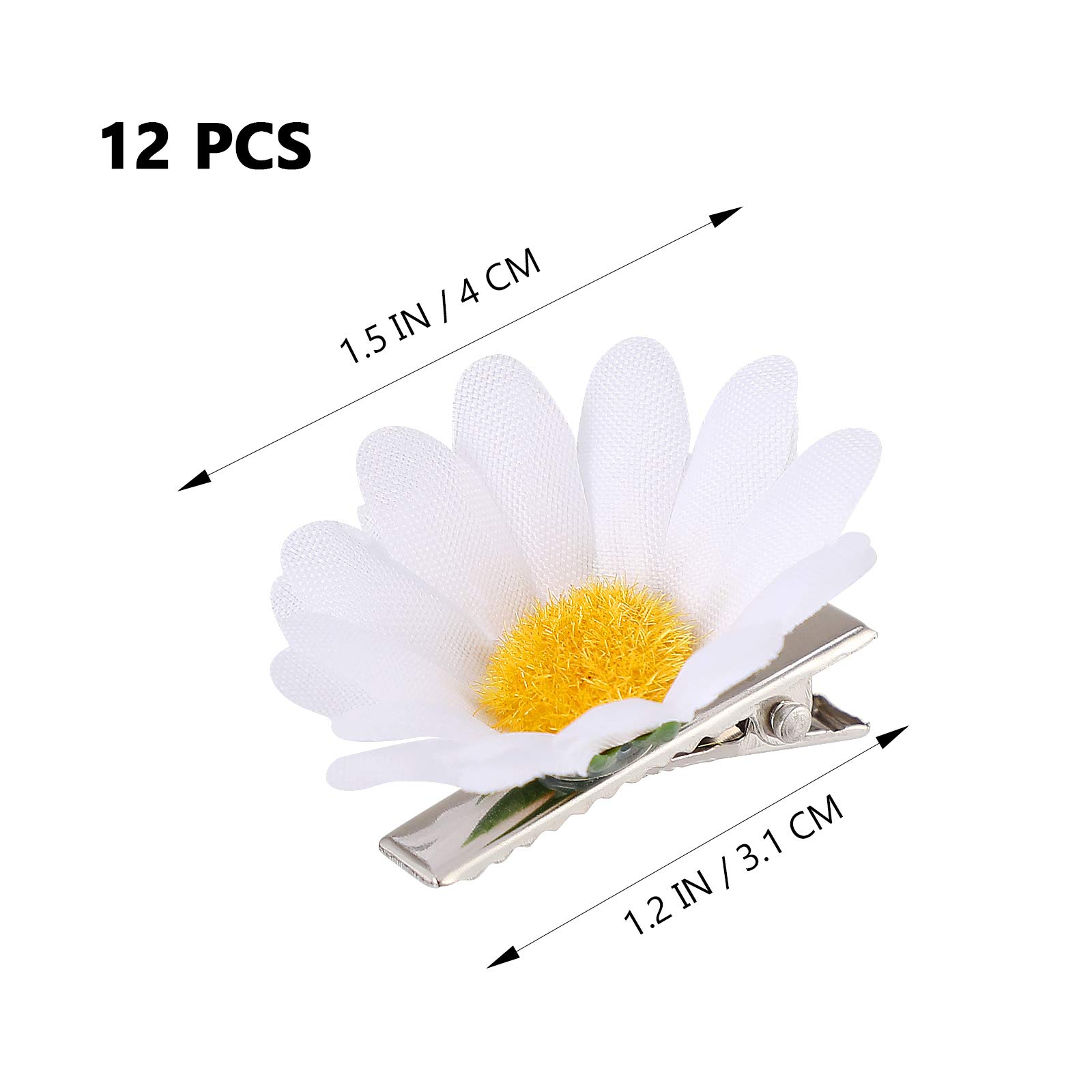 12pcs Daisy Hair Clips for Women Girls - Wedding & Daily Hair Accessories