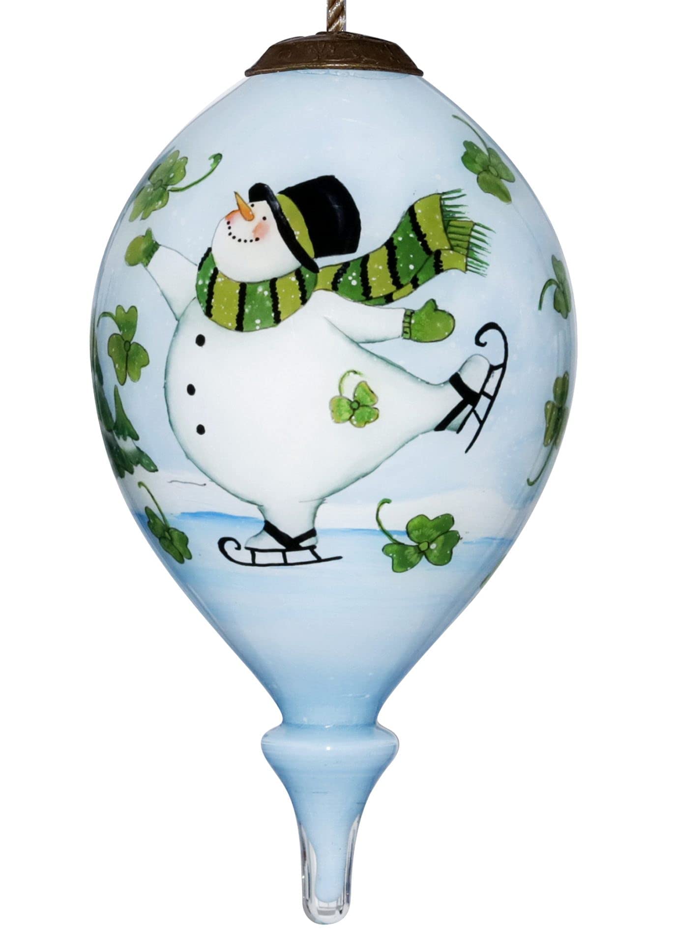 Shamrock Snowman Christmas Ornament - 4.5 Inch Irish Holiday Decor for Tree, Gift & Home Decoration - Perfect for St. Patrick's Day, Winter Celebrations & Festive Decor