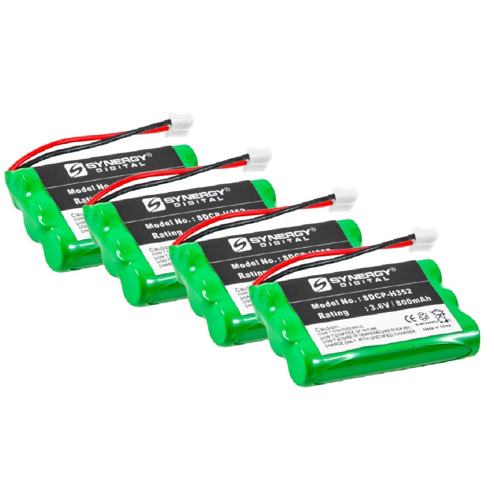 Synergy Digital Cordless Phone Batteries - 4 Pack Ni-MH 3.6V 800mAh Replacement Battery for RCA 28031EE1 Cordless Phone | Ultra High Capacity | Perfect for Home & Office Communication
