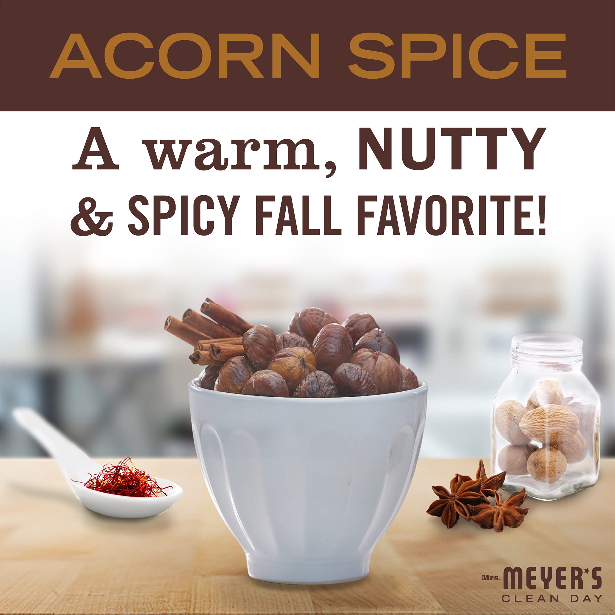 Mrs. Meyer's Clean Day Acorn Spice All-Purpose Cleaner Spray - 16 Fl oz | Natural Cleaning Solution for Kitchen, Bathroom & Home Surfaces | Eco-Friendly & Cruelty-Free