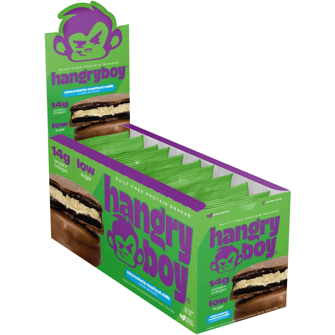 Hangryboy Protein Cookie Sandwich - High Protein Snack for Weight Loss, Muscle Building & Energy Boost | Perfect for Gym, Workouts, Office & On-the-Go Nutrition